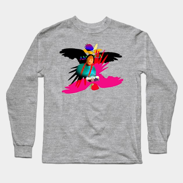 Indian, Parrot and Strawberry Long Sleeve T-Shirt by momomoma